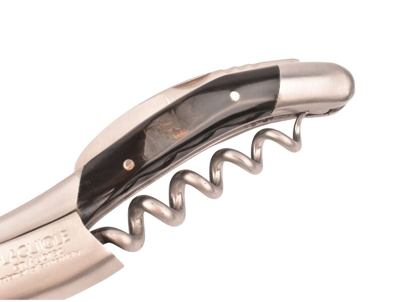 Laguiole en Aubrac kurkentrekker met heft in donker buffelhoorn - mat