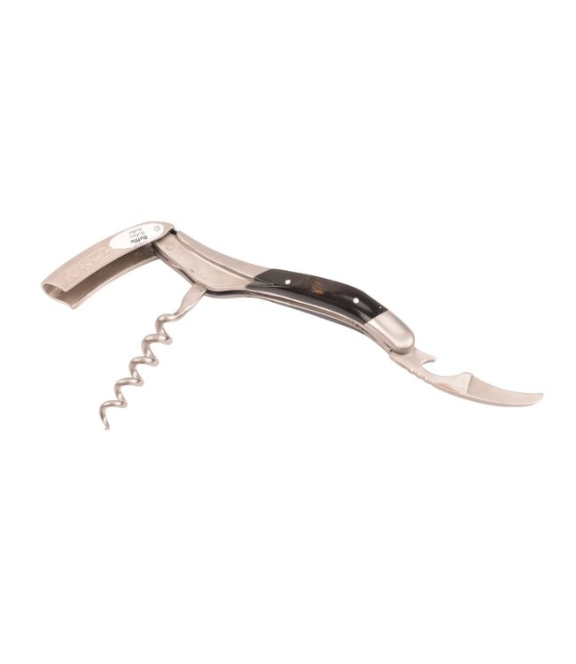 Laguiole en Aubrac kurkentrekker met heft in donker buffelhoorn - mat