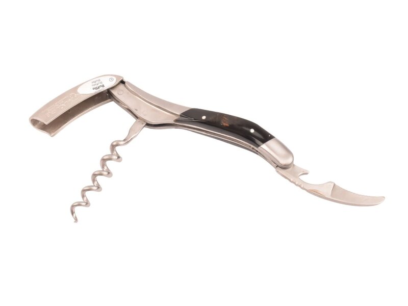 Laguiole en Aubrac kurkentrekker met heft in donker buffelhoorn - mat