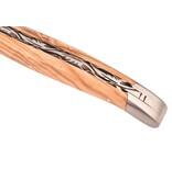 Laguiole en Aubrac 12cm olijfhout - platines guillochées - mat