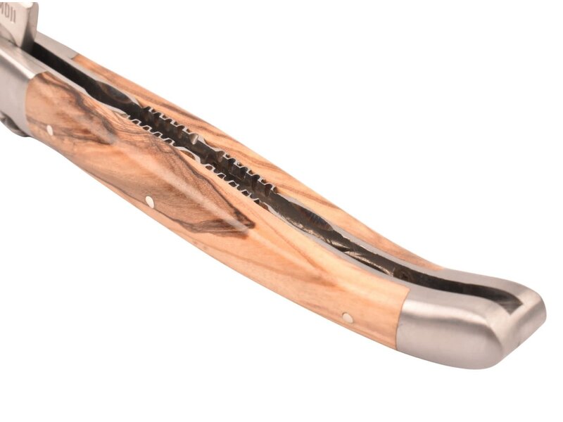 Laguiole en Aubrac 12cm olijfhout - platines guillochées - mat