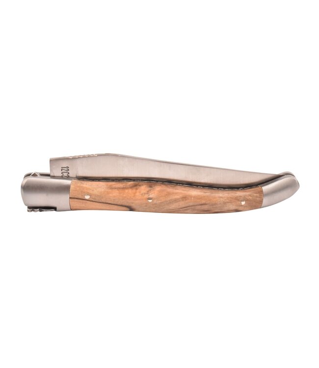 Laguiole en Aubrac 12cm populierenwortelknol - platines guillochées - mat