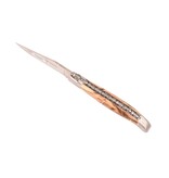 Laguiole en Aubrac 12cm loupe de peuplier - platines guillochées - mat