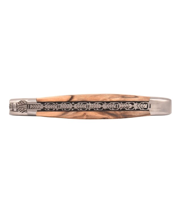Laguiole en Aubrac 12cm populierenwortelknol - platines guillochées - mat