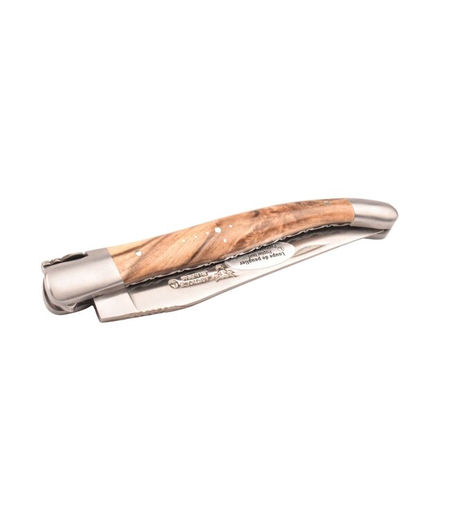 Laguiole en Aubrac 12cm populierenwortelknol - platines guillochées - mat