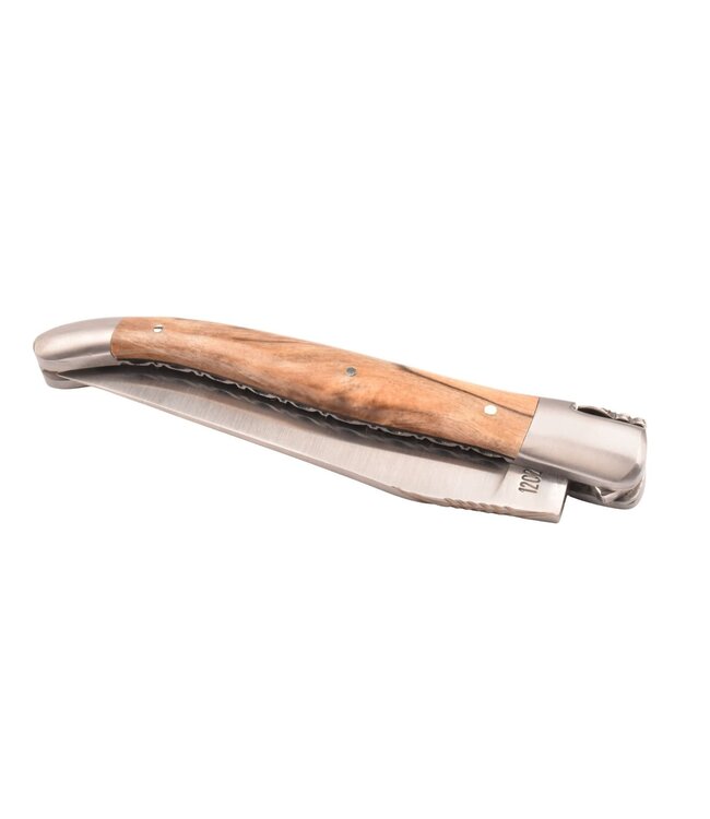 Laguiole en Aubrac 12cm populierenwortelknol - platines guillochées - mat