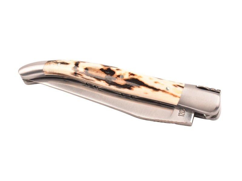 Laguiole en Aubrac 12cm ivoire de mammouth - platines guillochées - mat