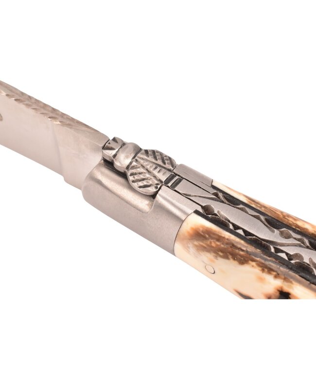 Laguiole en Aubrac 12cm ivoire de mammouth - platines guillochées - mat