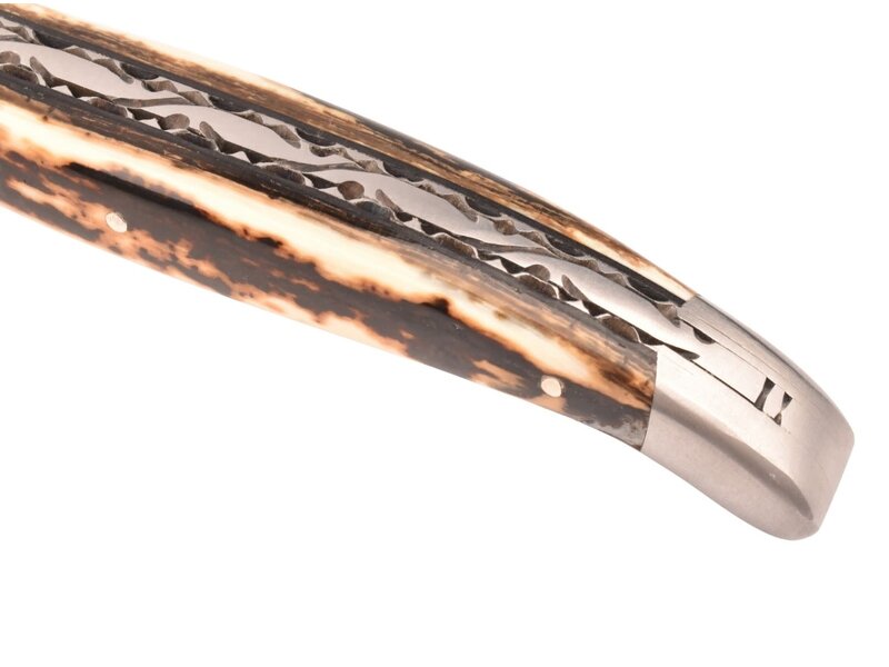 Laguiole en Aubrac 12cm ivoire de mammouth - platines guillochées - mat