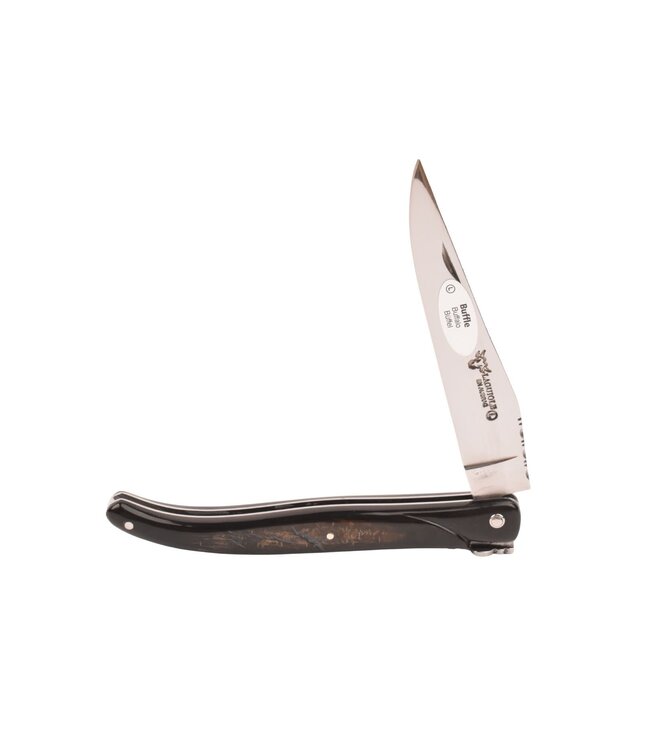 Laguiole en Aubrac 12 cm buffelhoorn korst - plein manche - glanzend