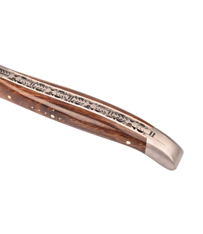 Laguiole en Aubrac 12cm bois de fer - platines guillochées - mat