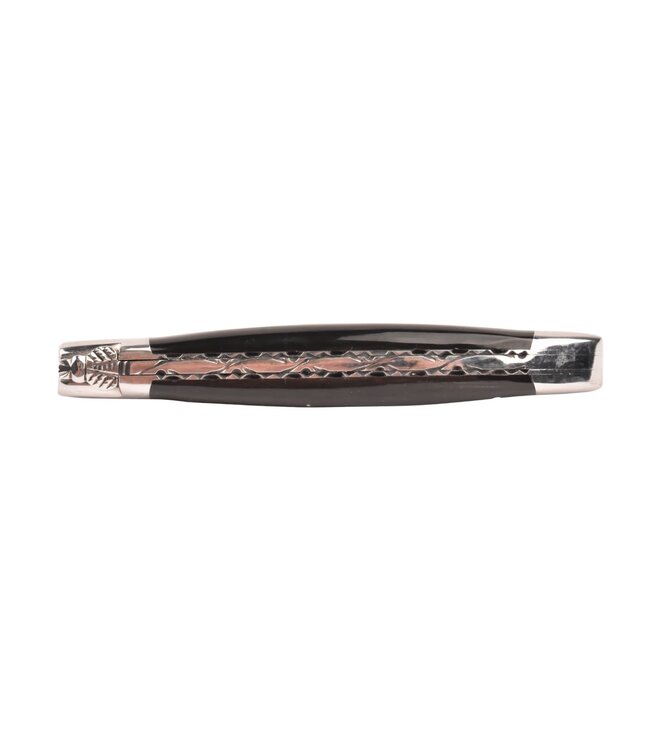 Laguiole en Aubrac 12cm buffelhoorn - platines guillochées - glanzend