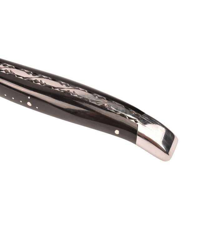 Laguiole en Aubrac 12cm buffel - platines guillochées - glanzend