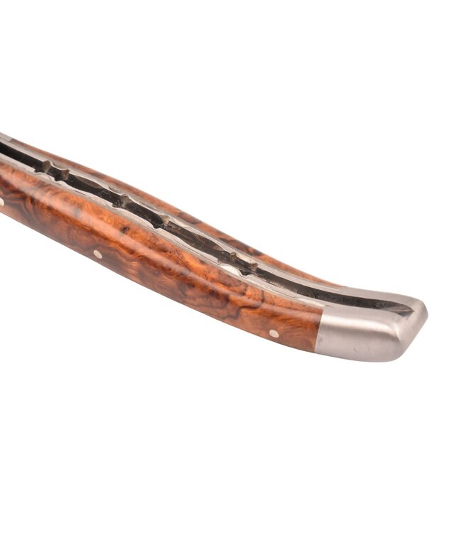 Laguiole en Aubrac 12cm loupe bois de fer - platines guillochées - mat