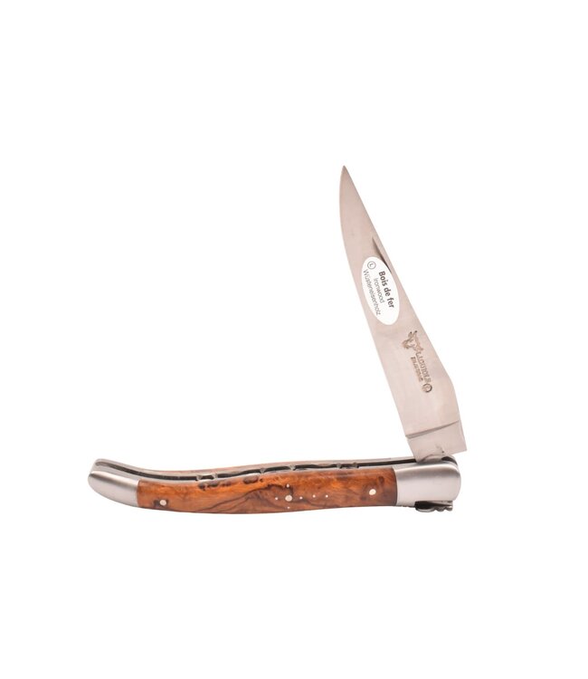 Laguiole en Aubrac 12cm loupe bois de fer - platines guillochées - mat