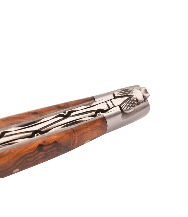 Laguiole en Aubrac 12cm loupe bois de fer - platines guillochées - mat