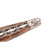 Laguiole en Aubrac 12cm loupe de noyer - platines guillochées - mat