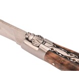 Laguiole en Aubrac 12cm loupe de noyer - platines guillochées - mat