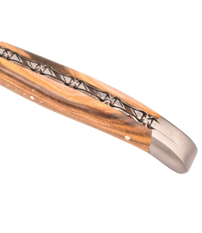 Laguiole en Aubrac 12cm pistache - platines guillochées - mat