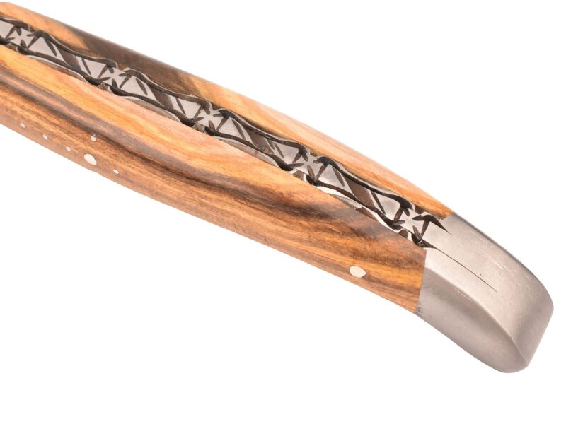 Laguiole en Aubrac 12cm pistache - platines guillochées - mat