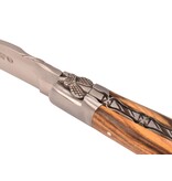 Laguiole en Aubrac 12cm pistache - platines guillochées - mat