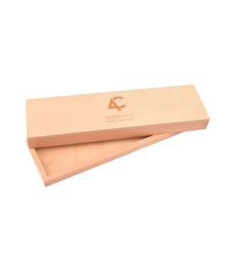Ardennes-Coticules houten opbergdoos voor slijpsteen - groot - 26,5 x 7,5 x 3,8 cm