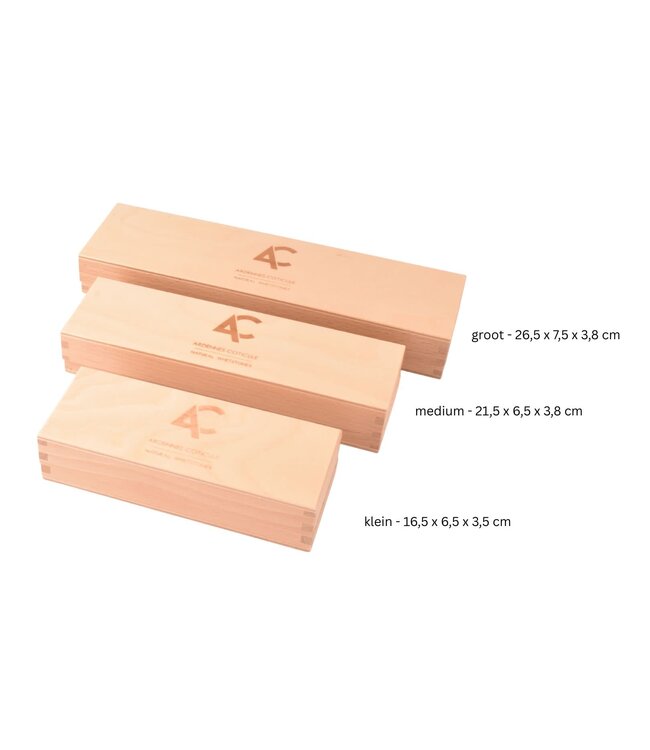 Ardennes houten opbergdoos voor slijpsteen - groot - 26,5 x 7,5 x 3,8 cm