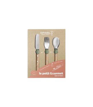 Opinel Le Petit Gourmet - bestek voor kinderen - olijfgroen