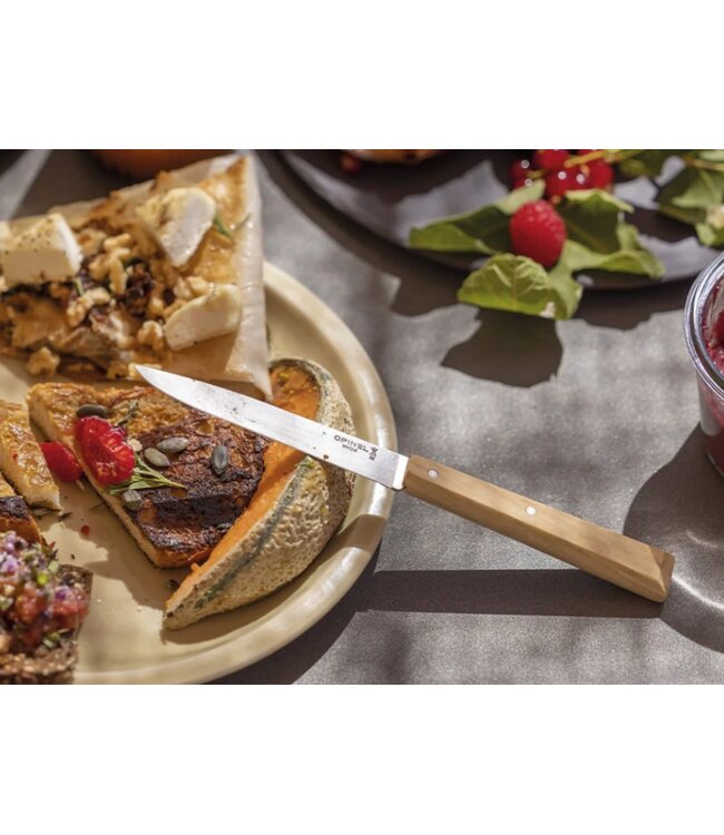 Opinel Set La table au soleil! - 4 messen en 4 vorken in olijfhout