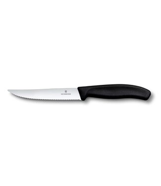 Victorinox Swiss Classic groot steak/pizzames met scherpe punt - zwart