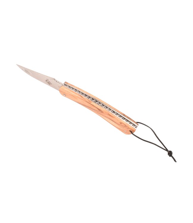 Camembert 11cm olijfhout - platines guillochées - spirale