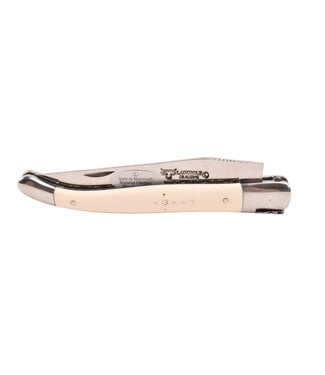 Laguiole en Aubrac 12cm mammoetivoor - platines guillochées - glanzend