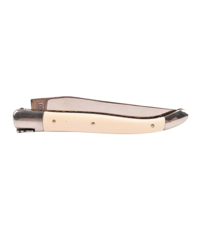 Laguiole en Aubrac 12cm mammoetivoor - platines guillochées - glanzend