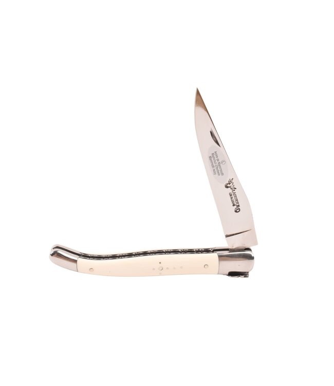 Laguiole en Aubrac 12cm mammoetivoor - platines guillochées - glanzend