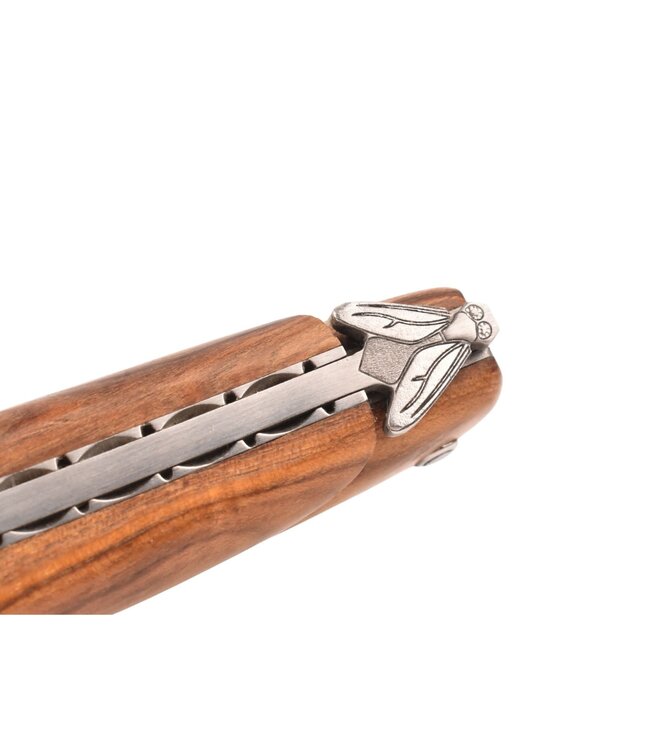 Laguiole en Aubrac 12cm pistache - pastourelle bij - platines guillochées - plein manche - mat