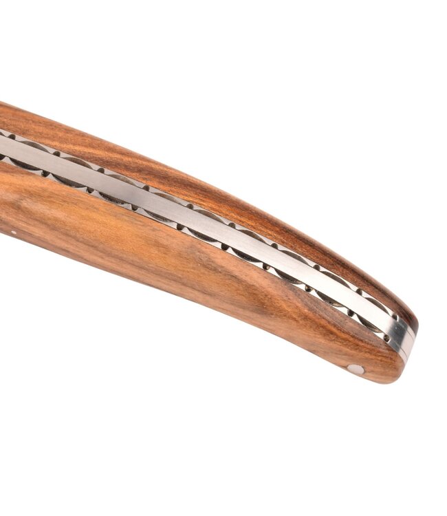 Laguiole en Aubrac 12cm pistache - pastourelle bij - platines guillochées - plein manche - mat