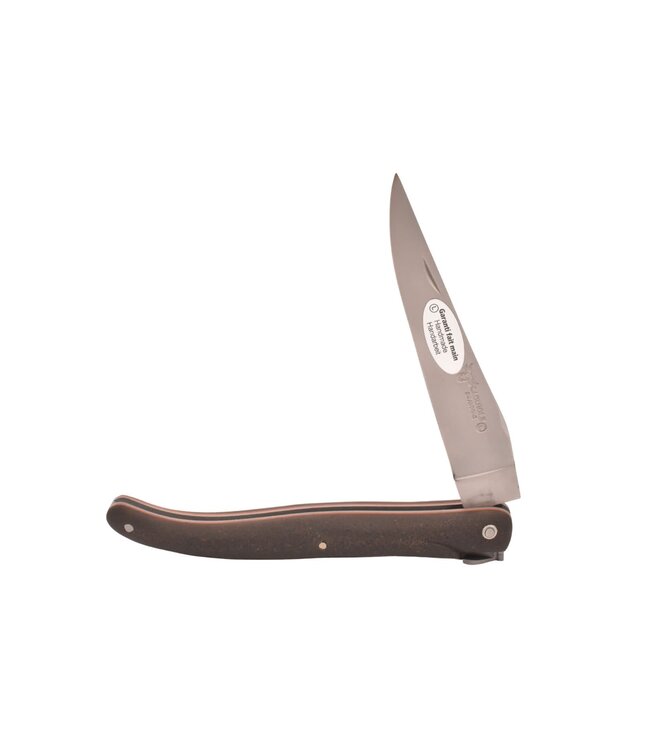 Laguiole en Aubrac 12cm terre d'Aubrac - speciale bij - platines guillochées - rode plaatjes - plein manche - mat