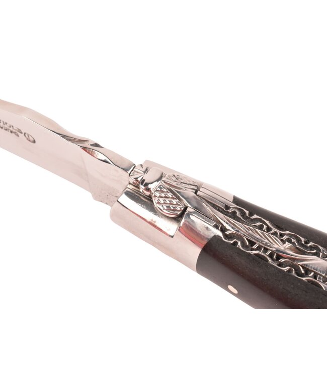 Laguiole en Aubrac 12cm ebbenhout - double platines - glanzend