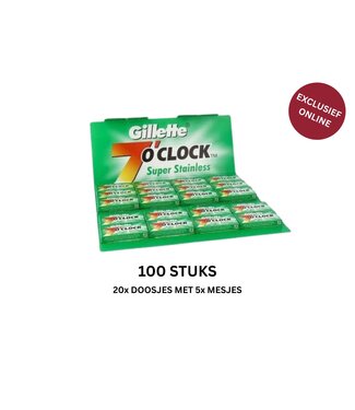 Gillette 100 razor blades Gillette 7 O’Clock Permasharp Stainless Green