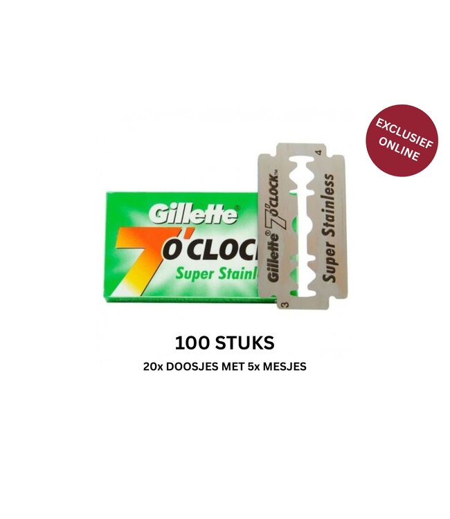 Gillette 100 razor blades Gillette 7 O’Clock Permasharp Stainless Green
