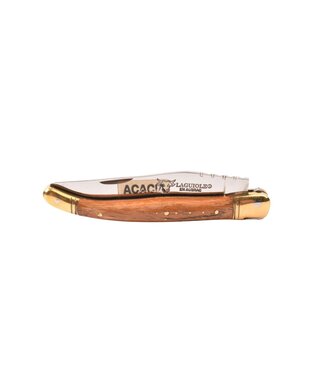 Laguiole en Aubrac zoldervondst 12cm acacia - glanzende messing eindstukken