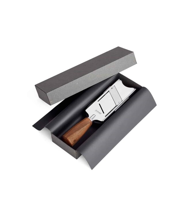 Triangle truffelschaaf met heft in walnotenhout