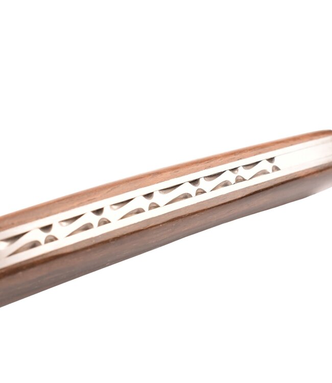 Camembert 11cm ziricote - platines guillochées - zigzag