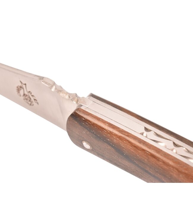 Camembert 11cm ziricote - platines guillochées - zigzag