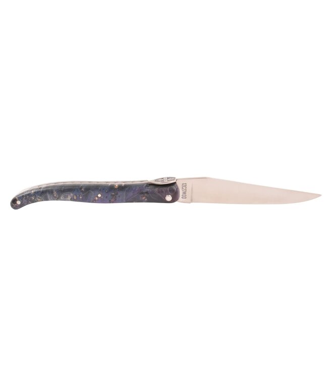 Laguiole en Aubrac 12cm vuurvlierbes wortel paars - eikenblad bij - plein manche - mat