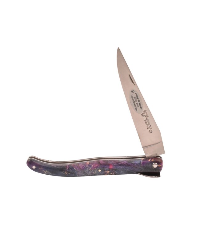 Laguiole en Aubrac 12cm vuurvlierbes wortel paars - eikenblad bij - plein manche - mat