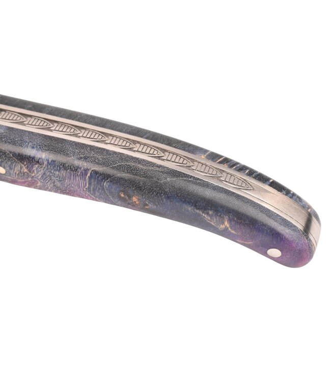 Laguiole en Aubrac 12cm vuurvlierbes wortel paars - eikenblad bij - plein manche - mat