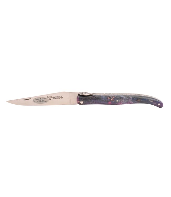 Laguiole en Aubrac 12cm vuurvlierbes wortel paars - eikenblad bij - plein manche - mat