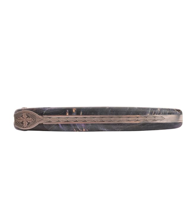 Laguiole en Aubrac 12cm vuurvlierbes wortel paars - eikenblad bij - plein manche - mat