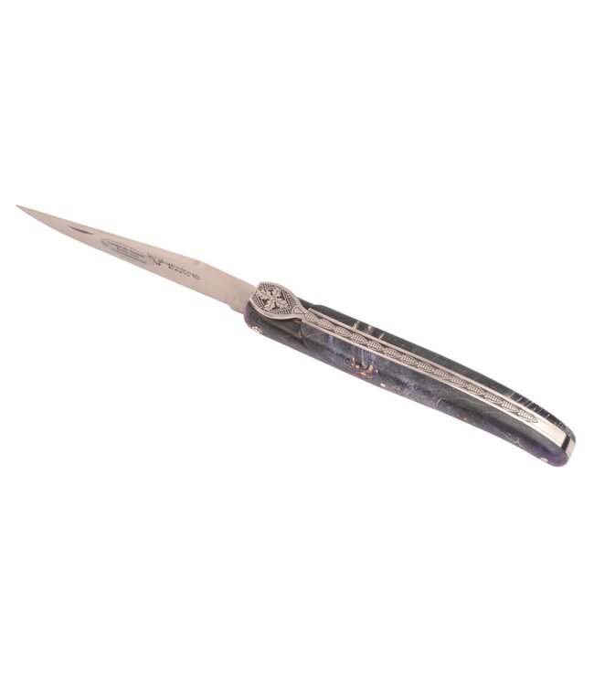 Laguiole en Aubrac 12cm vuurvlierbes wortel paars - eikenblad bij - plein manche - mat